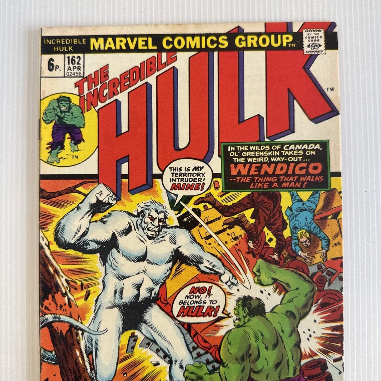 The Incredible Hulk #162 1973 VG 1st Appearance Wendigo Pence Copy **Rusted Stap1