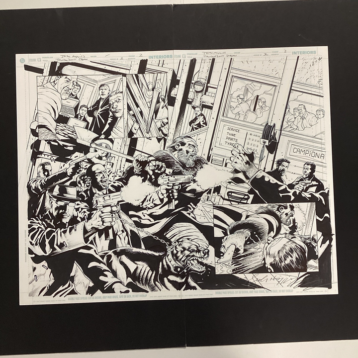 Original Artwork for Thunderbolt Jaxon #2 Page 2&3 Double Page By John Higgins0