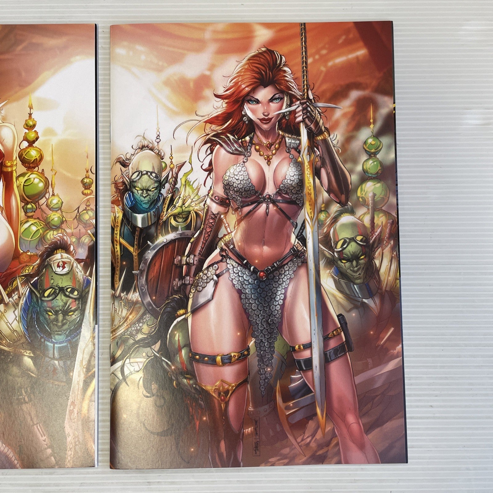 Red Sonja Vampirella #1 #2 2022 VF/NM 616 Jamie Tyndall Virgin Connecting Sky ..4