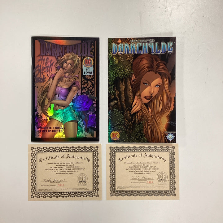 Darkchylde Sketchbook #1 1998 & Dreams Of The  #2 2001 Dynamic Forces Chromium c0