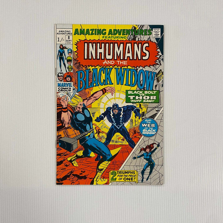 Amazing Adventures Inhumans and Black Widow #8 VF 1971 Raw Comic Pence Copy0