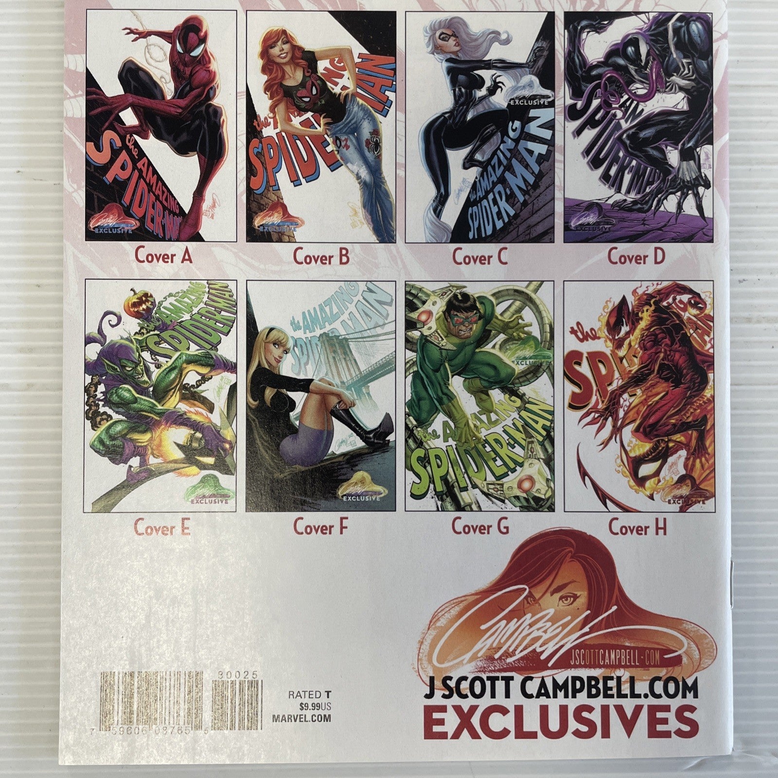 Amazing Spider-Man #800 2018 Signed J Scott Campbell Store Exclusive Variant B8