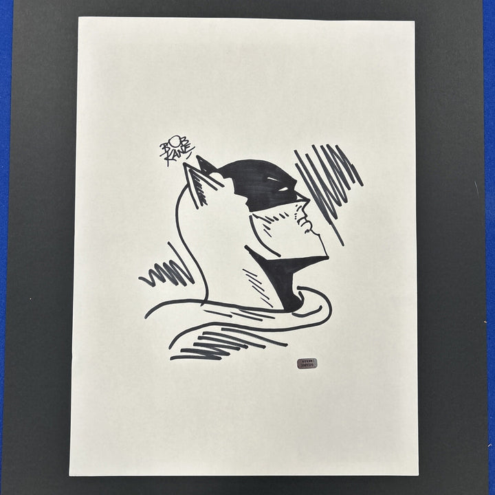 Bob Kane Hand Drawn Original Batman Sketch Art, Signed 30x40 cm with COA0