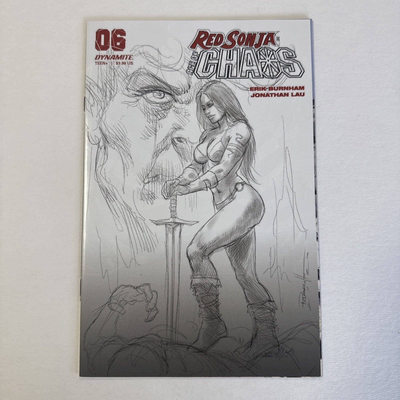 Red Sonja Age of Chaos #6 2020 NM Lucio Parrillo 1:40 B&W Sketch Variant0
