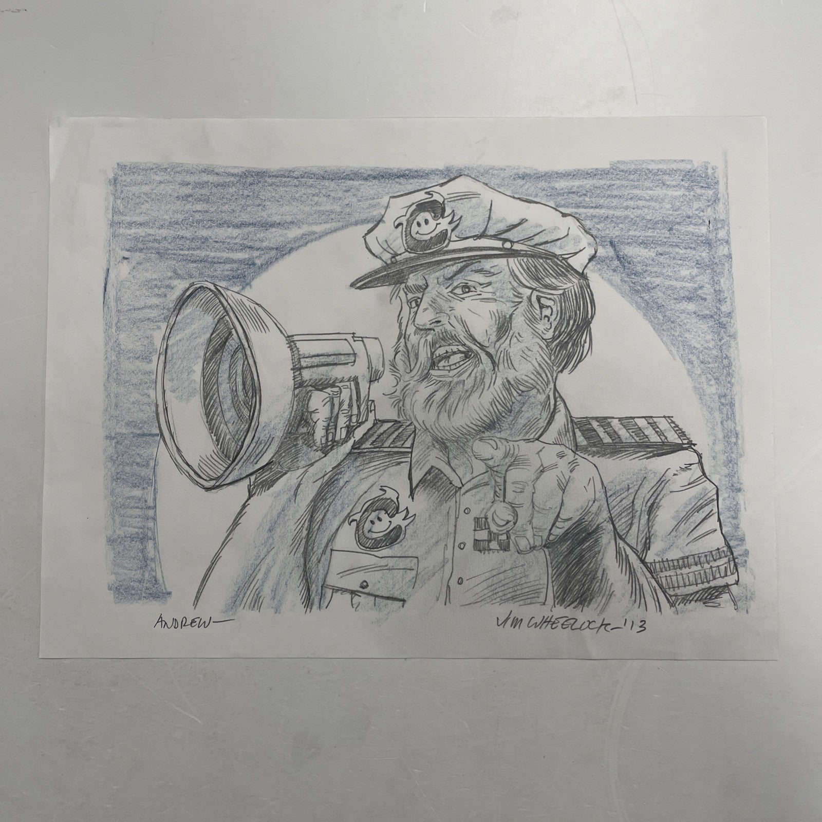 Jim Wheelock Original Art of a Naval officer/admiral 20130