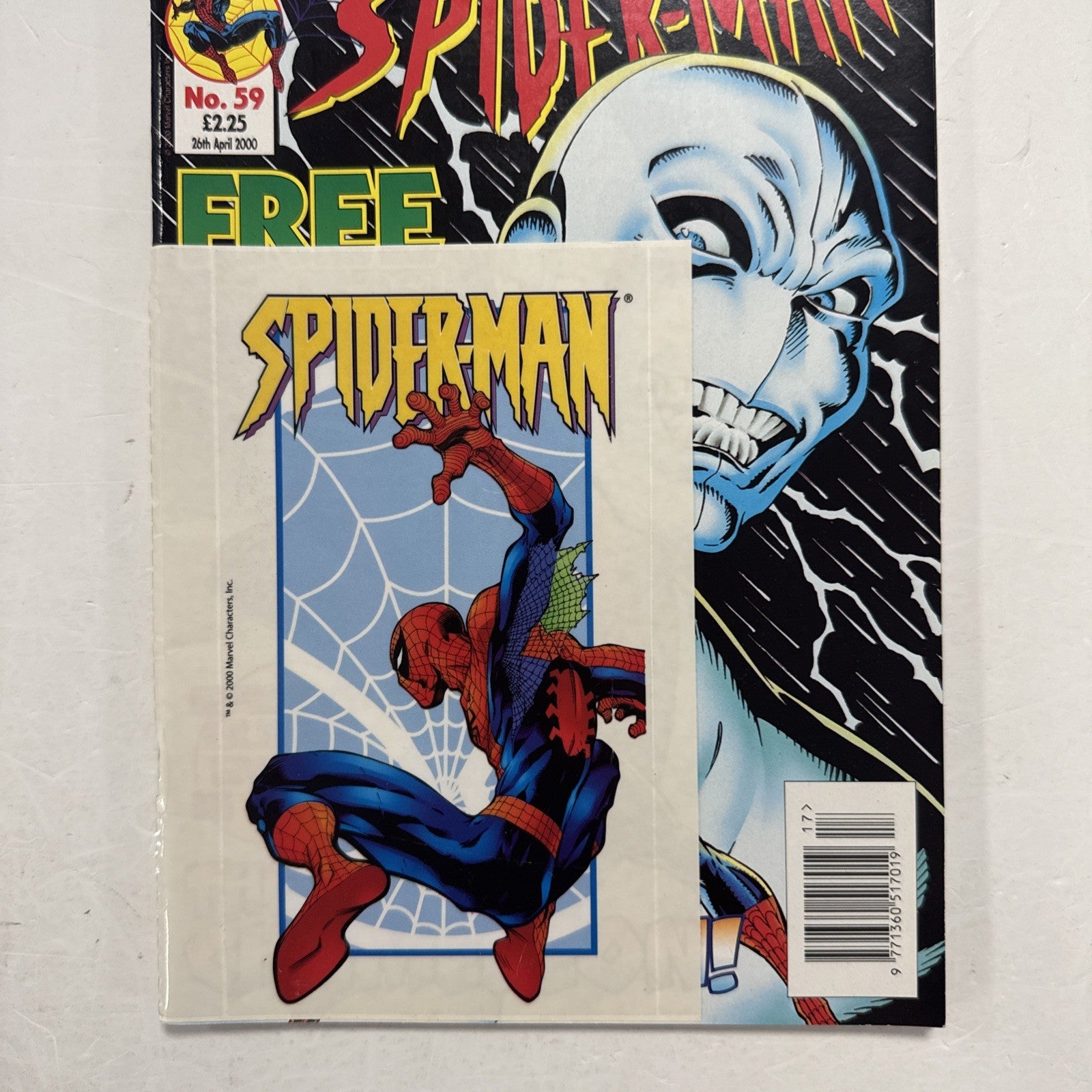 Astonishing Spider-Man #59 2000 VF+ UK Marvel Panini Inc. Free Gift Stickers2