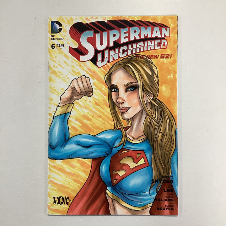 Superman Unchained #6 Supergirl 2013 Sketch Cover by Steve Lydic0
