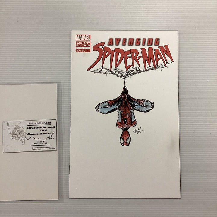 Avenging Spider-Man' Original Art Comic Book Sketch Cover By Johndell Snead0