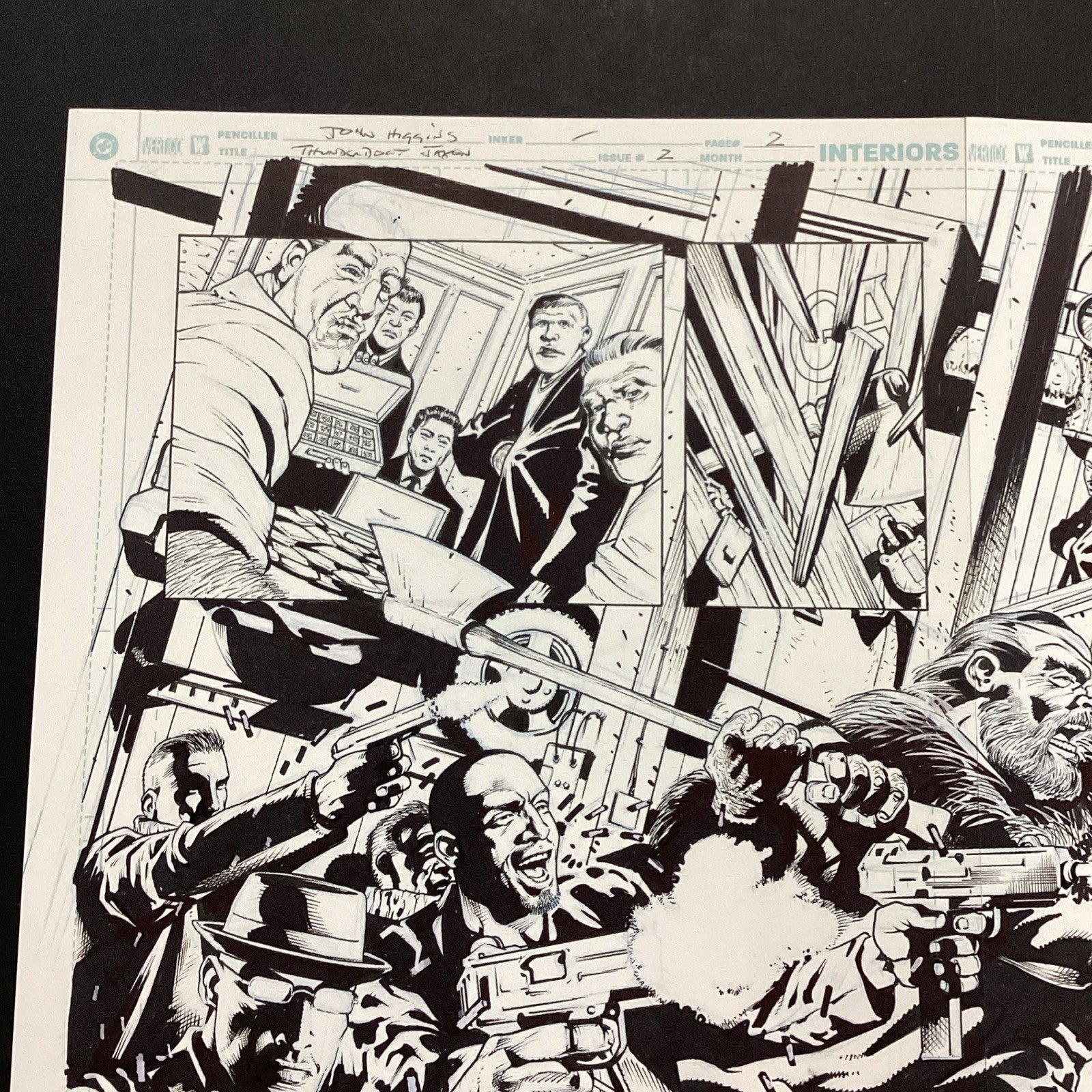 Original Artwork for Thunderbolt Jaxon #2 Page 2&3 Double Page By John Higgins5