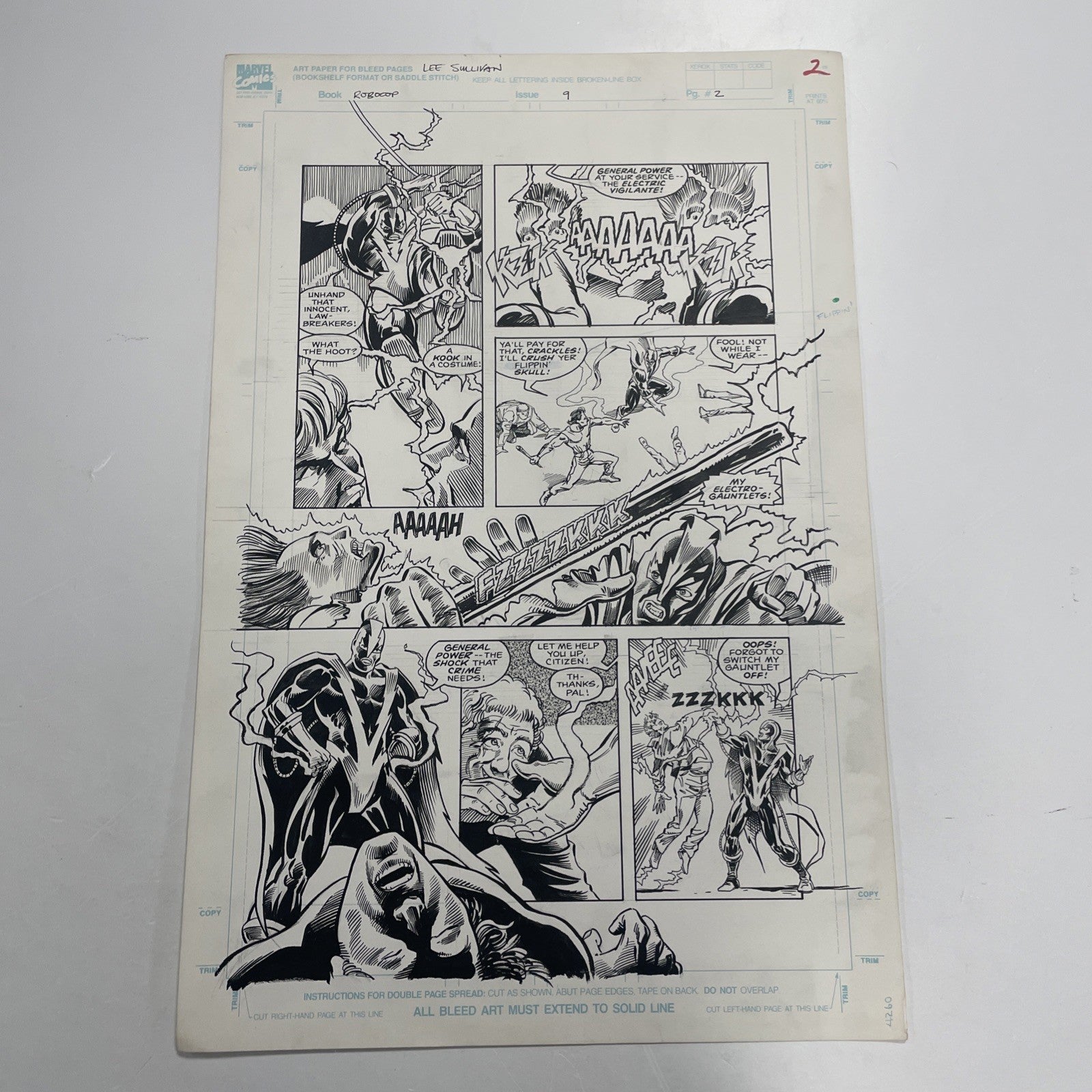 Lee Sullivan Original Art for Marvel's Robocop #9 Page 2 19900