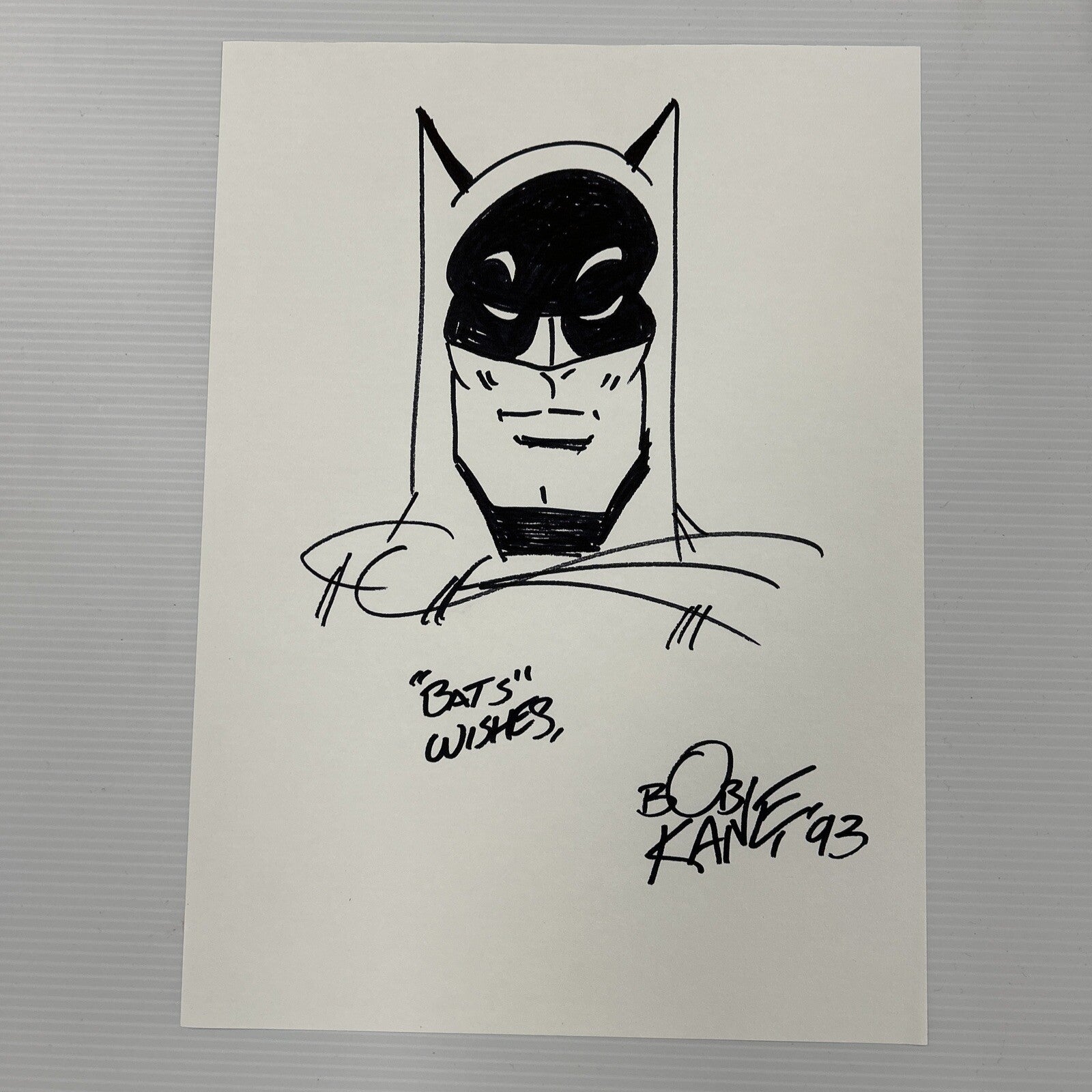 Bob Kane Hand Drawn Original Batman Sketch Art Signed with COA 21x29cm19