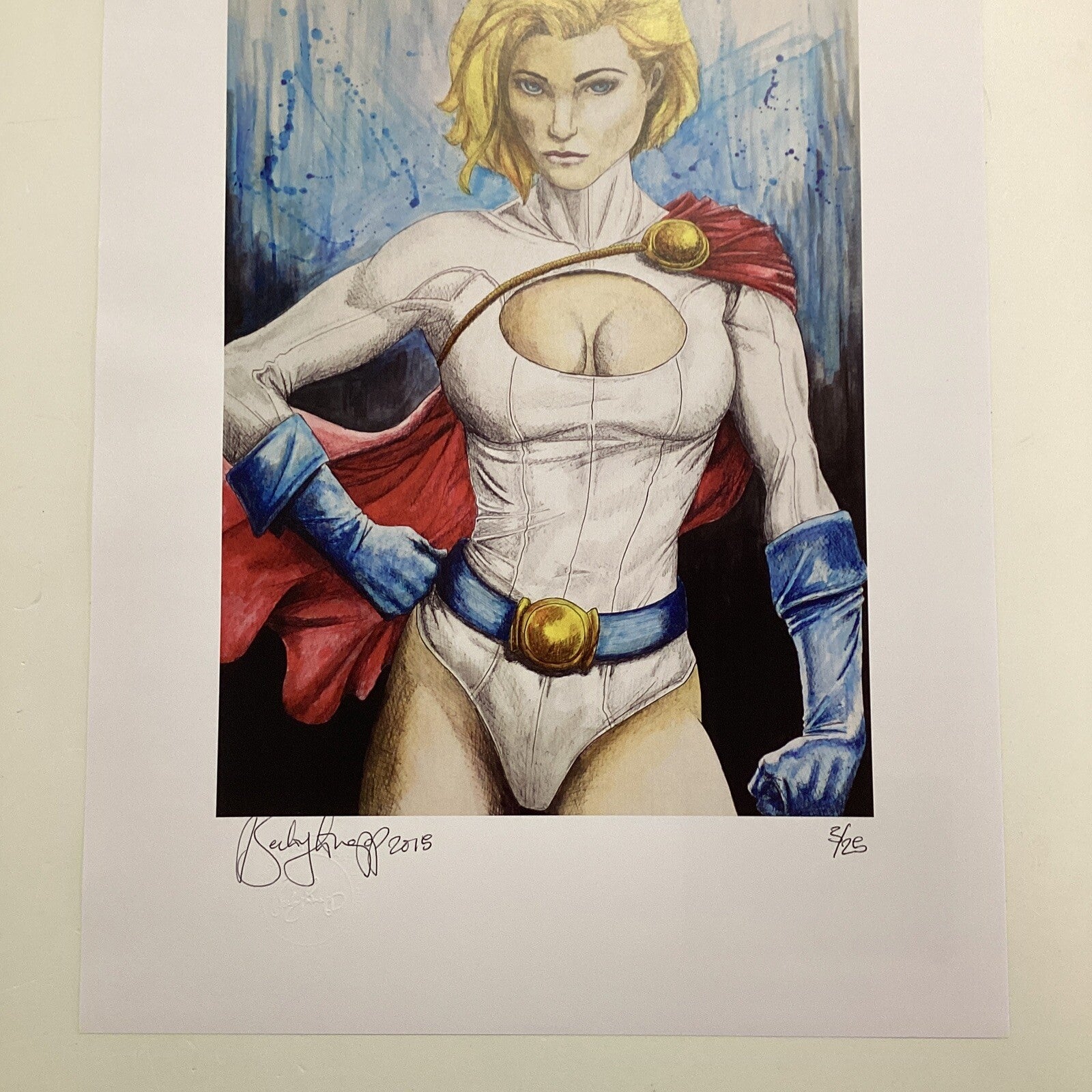 Power Girl Signed Art Print by Becky Knapp3