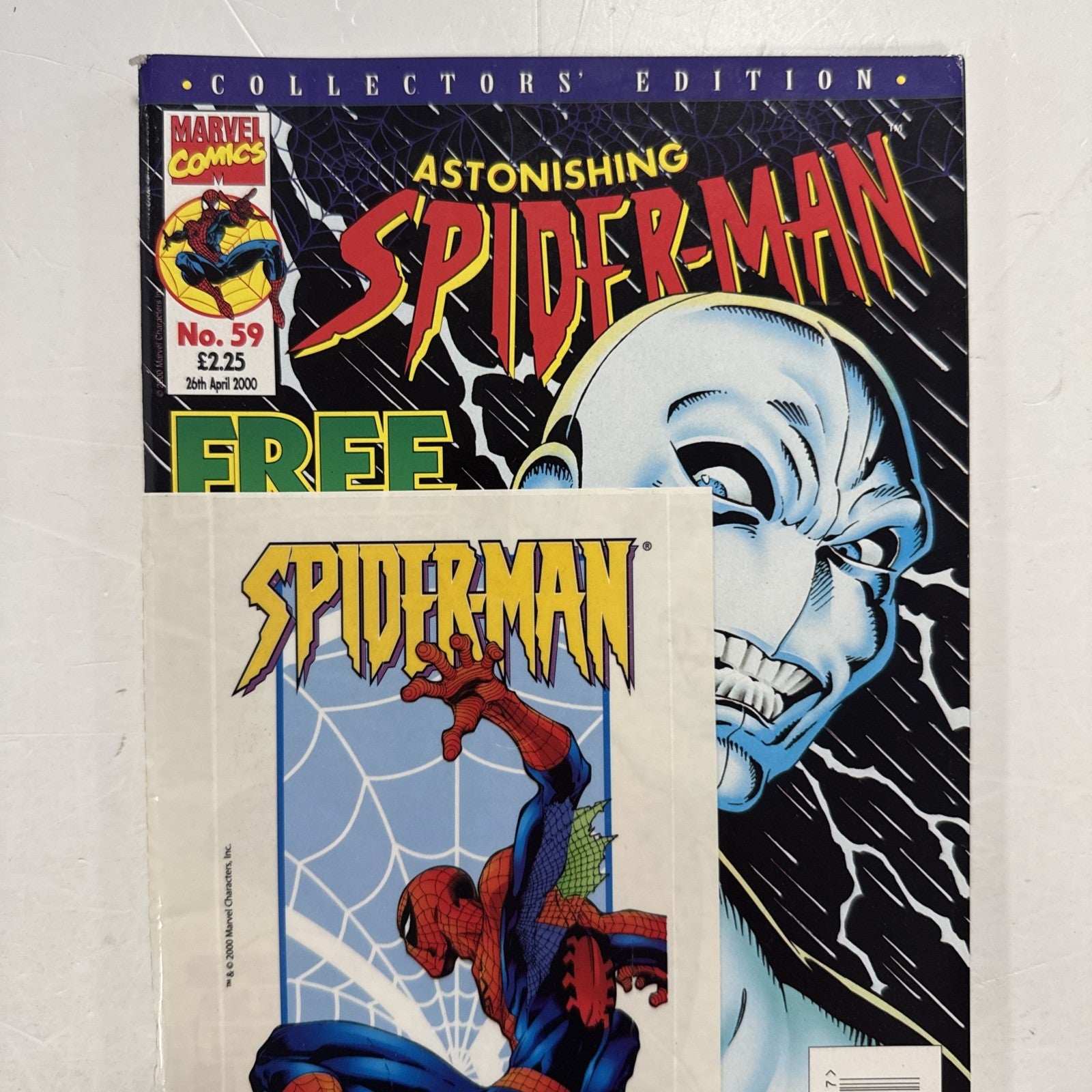 Astonishing Spider-Man #59 2000 VF+ UK Marvel Panini Inc. Free Gift Stickers1