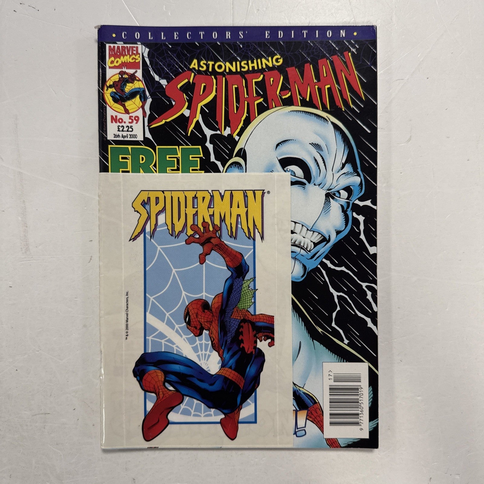 Astonishing Spider-Man #59 2000 VF+ UK Marvel Panini Inc. Free Gift Stickers0
