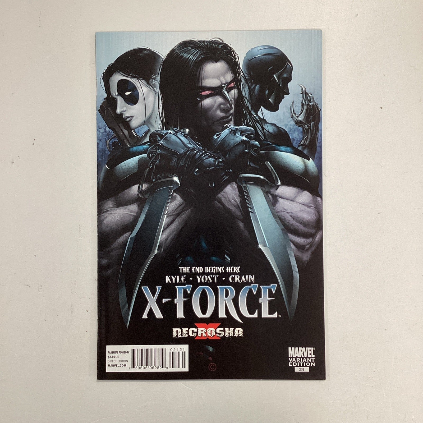 X-force #24 2010 NM 1:15 Clayton Crain Blade Trinity Homage Variant0