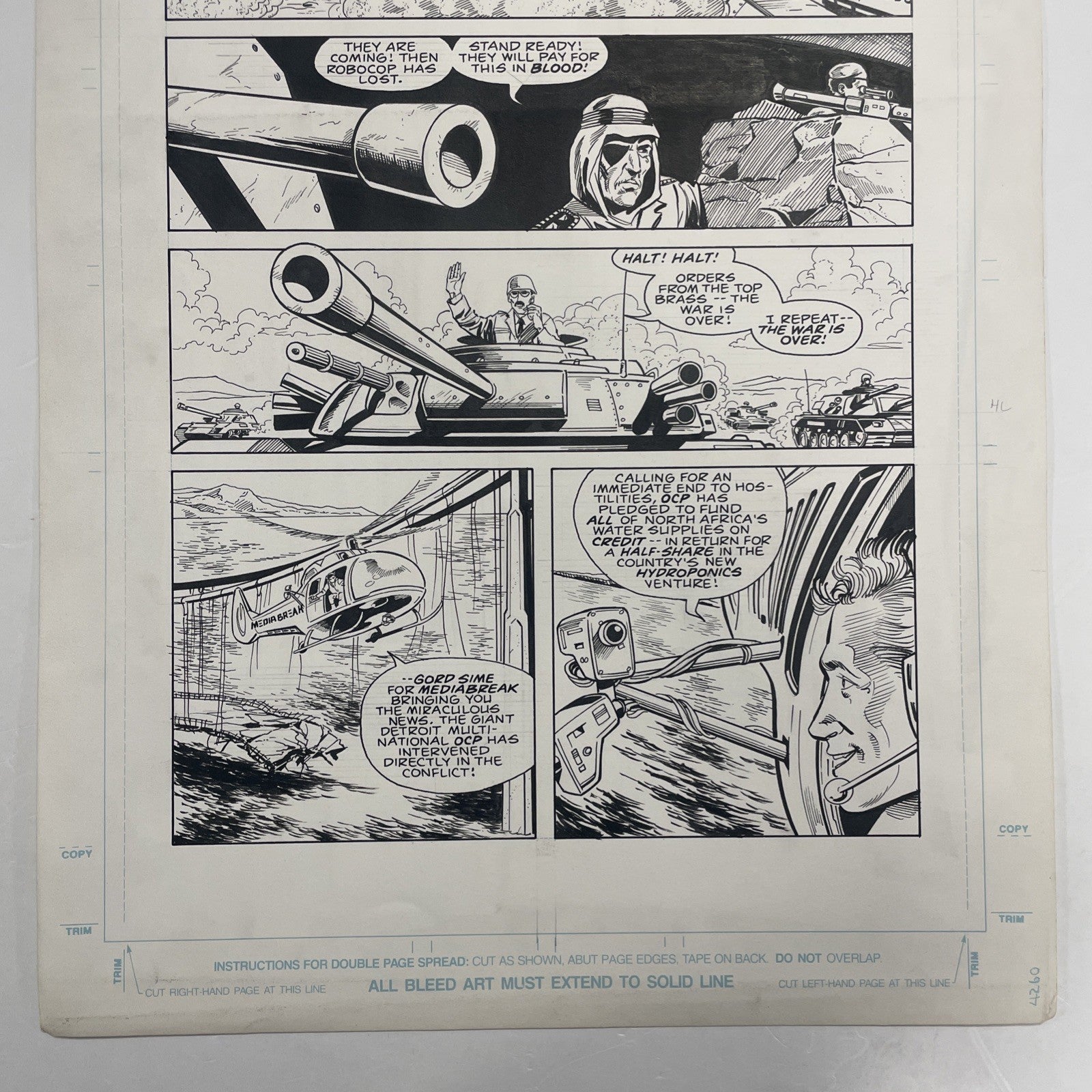Lee Sullivan Original Art for Marvel's Robocop #6 Page 27 19902
