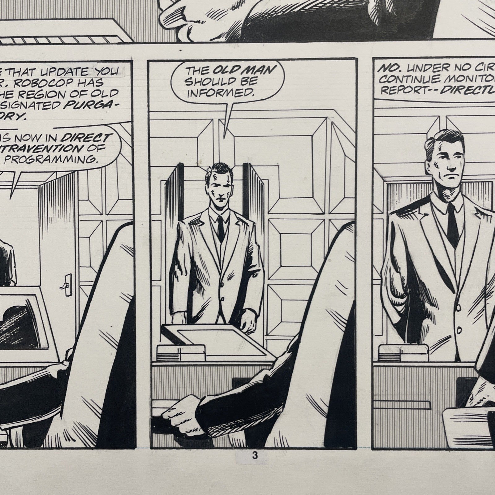 Lee Sullivan Original Art for Marvel's Robocop #13 Page 3 19917