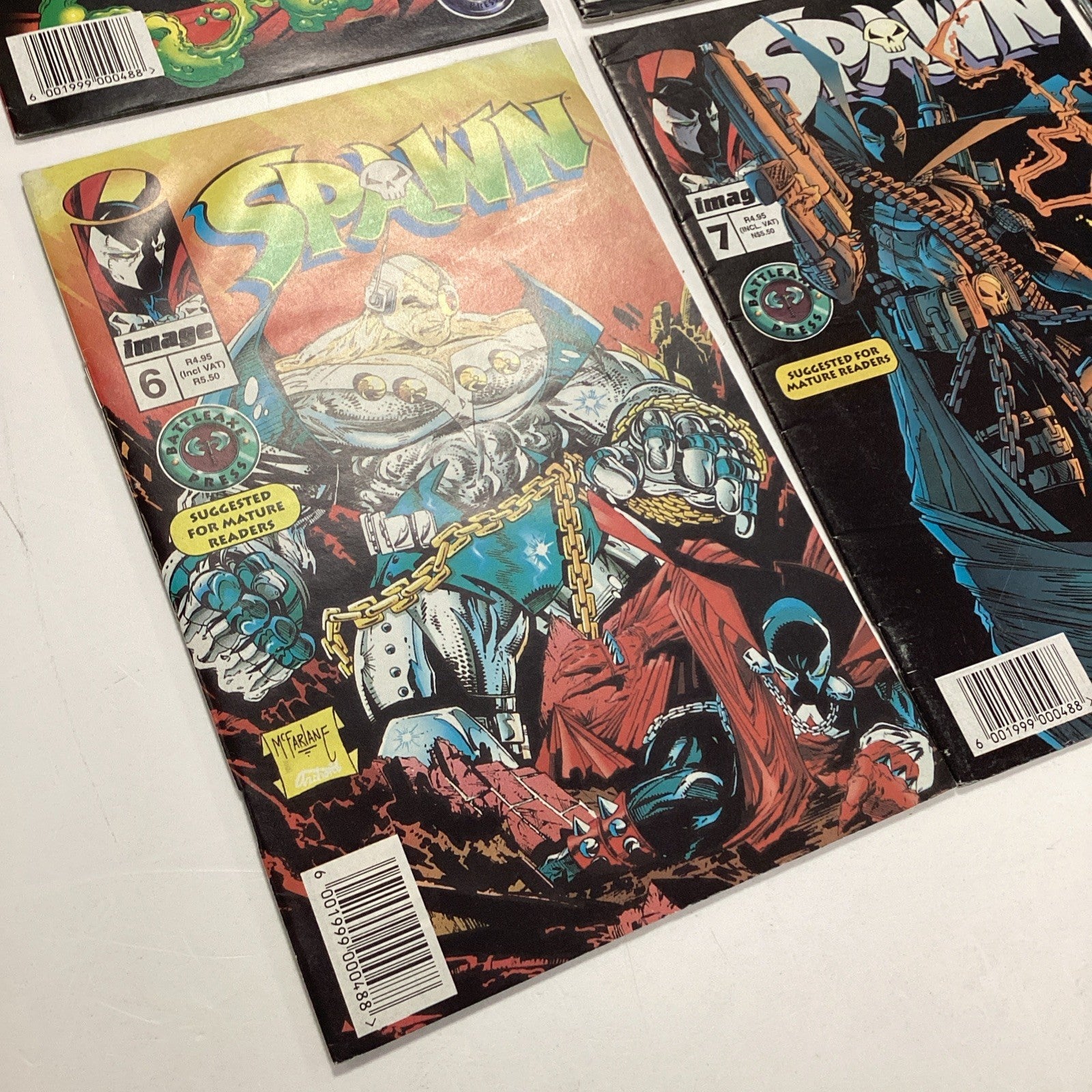 SPAWN  #1-10 VF RSA Variants Battleaxe Press Scarce South African Reprints 199514