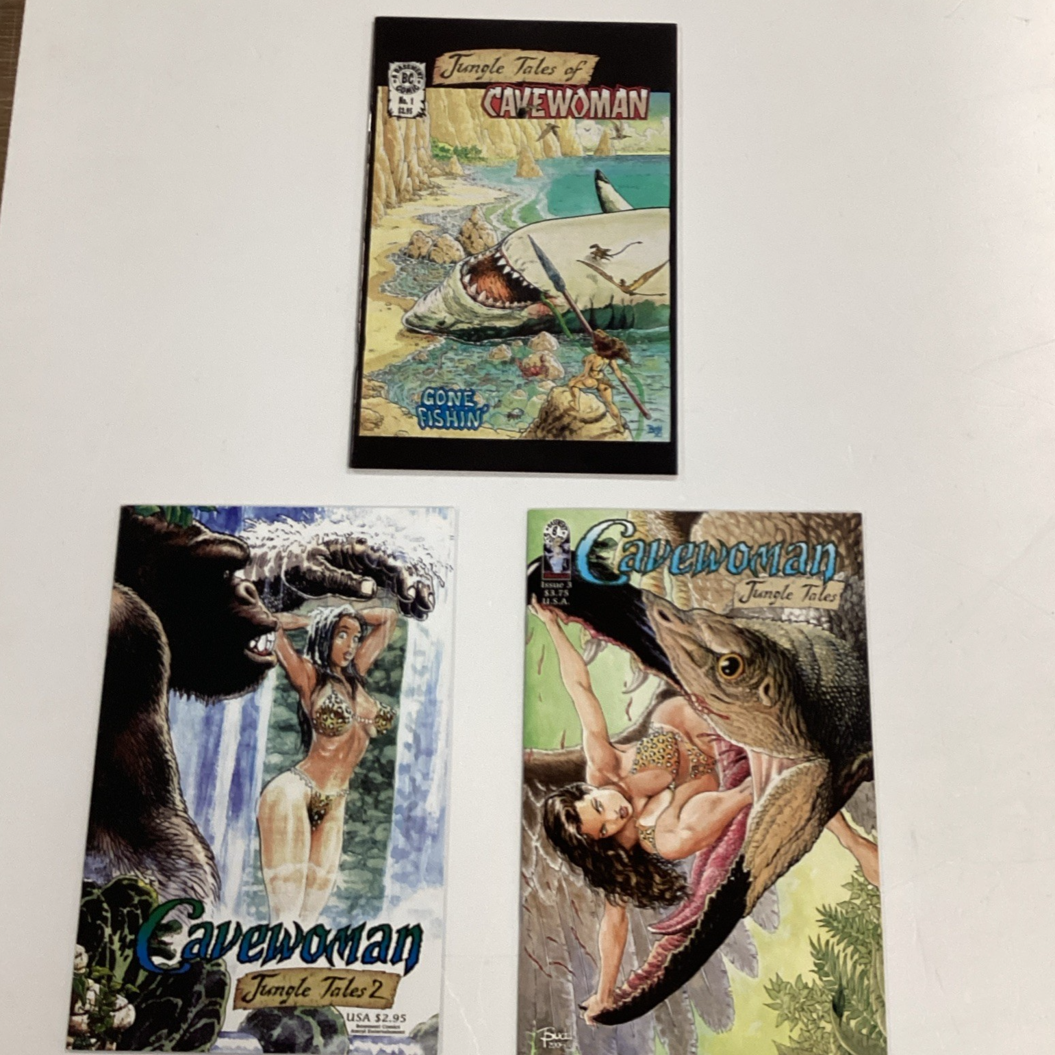Jungle Tales of Cavewoman #1-3 1998, 2003, 2005 AVg FN/VF Basement Comics0