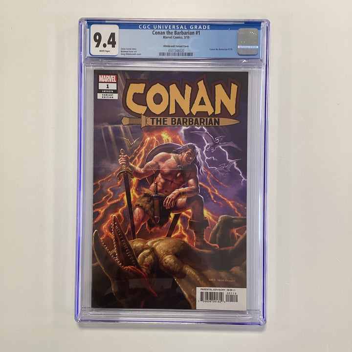 Conan The Barbarian #1 2019 CGC 9.4 White Pages Greg Hildebrandt 1:500 Variant0