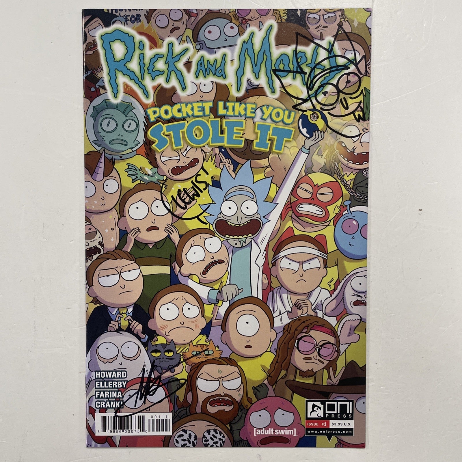 Rick and Morty #1 2017 Forbidden Planet Var Signed and Sketched (to Lewis) **0