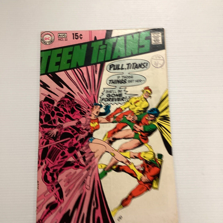 Teen Titans #22 1969 FN- Wonder Girl Origin Cent Copy Pence Stamp