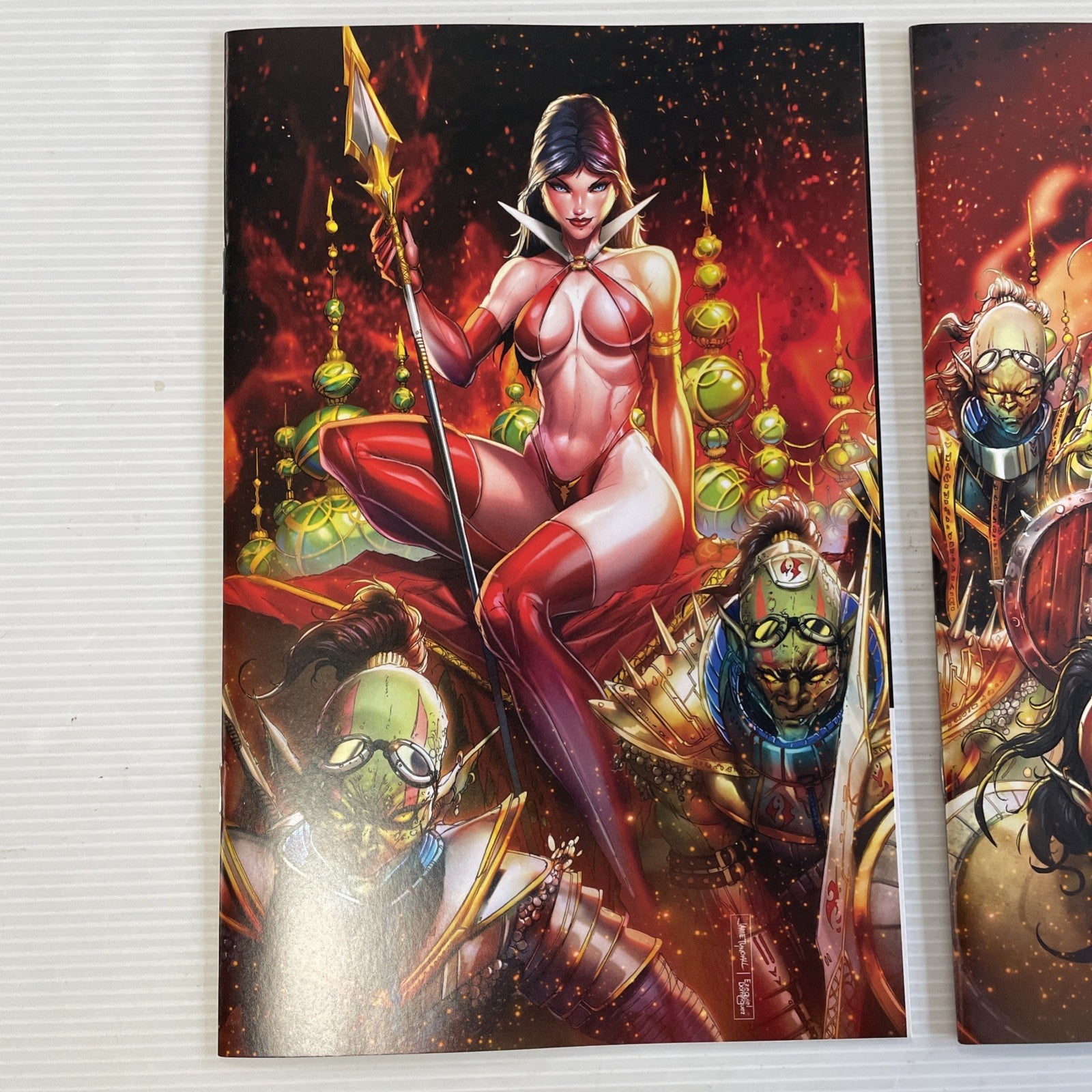 Red Sonja Vampirella #1 #2 2022 NM 616 Jamie Tyndall Virgin Connecting Fire1