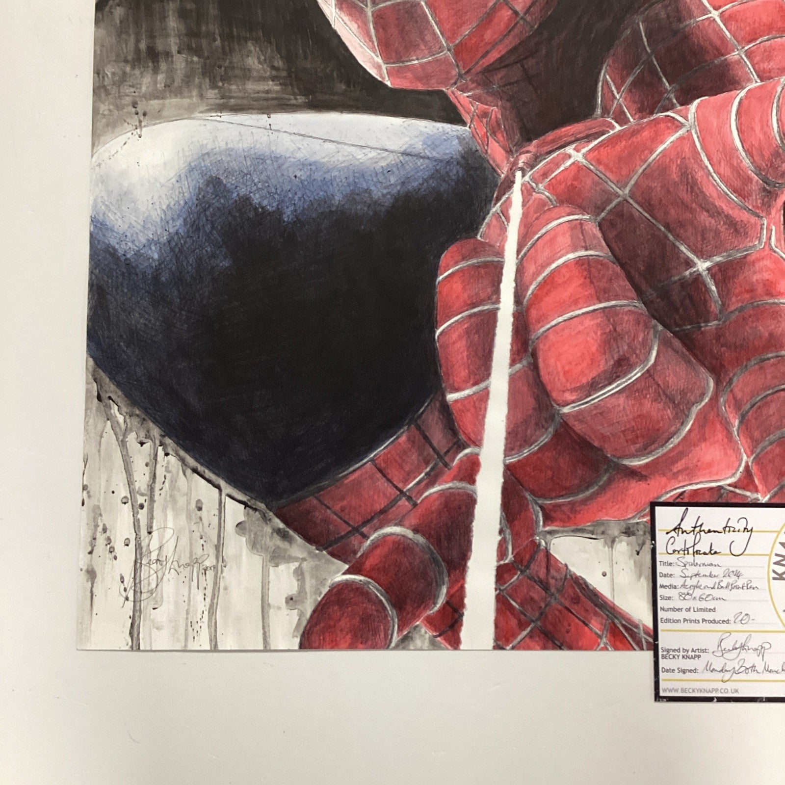 Spider-Man Original Art by Becky Knapp With COA (80x59cm)3