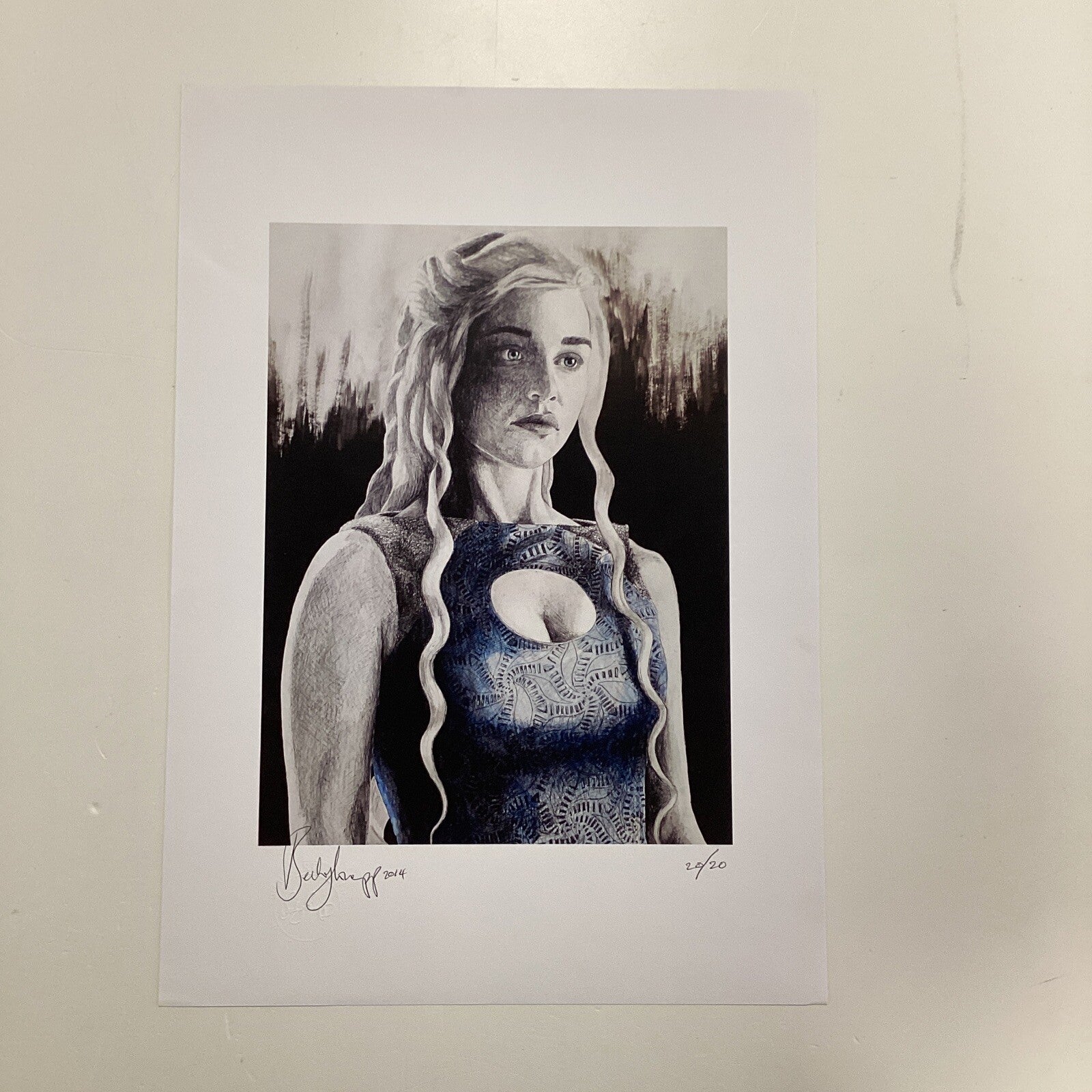 Daenerys Targaryen Signed Art Print by Becky Knapp0
