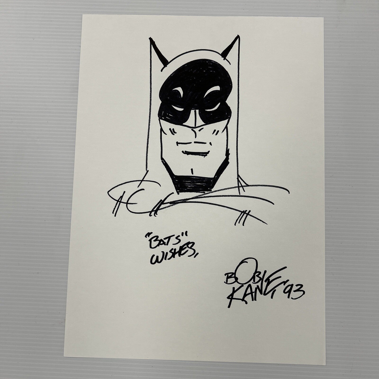 Bob Kane Hand Drawn Original Batman Sketch Art Signed with COA 21x29cm23