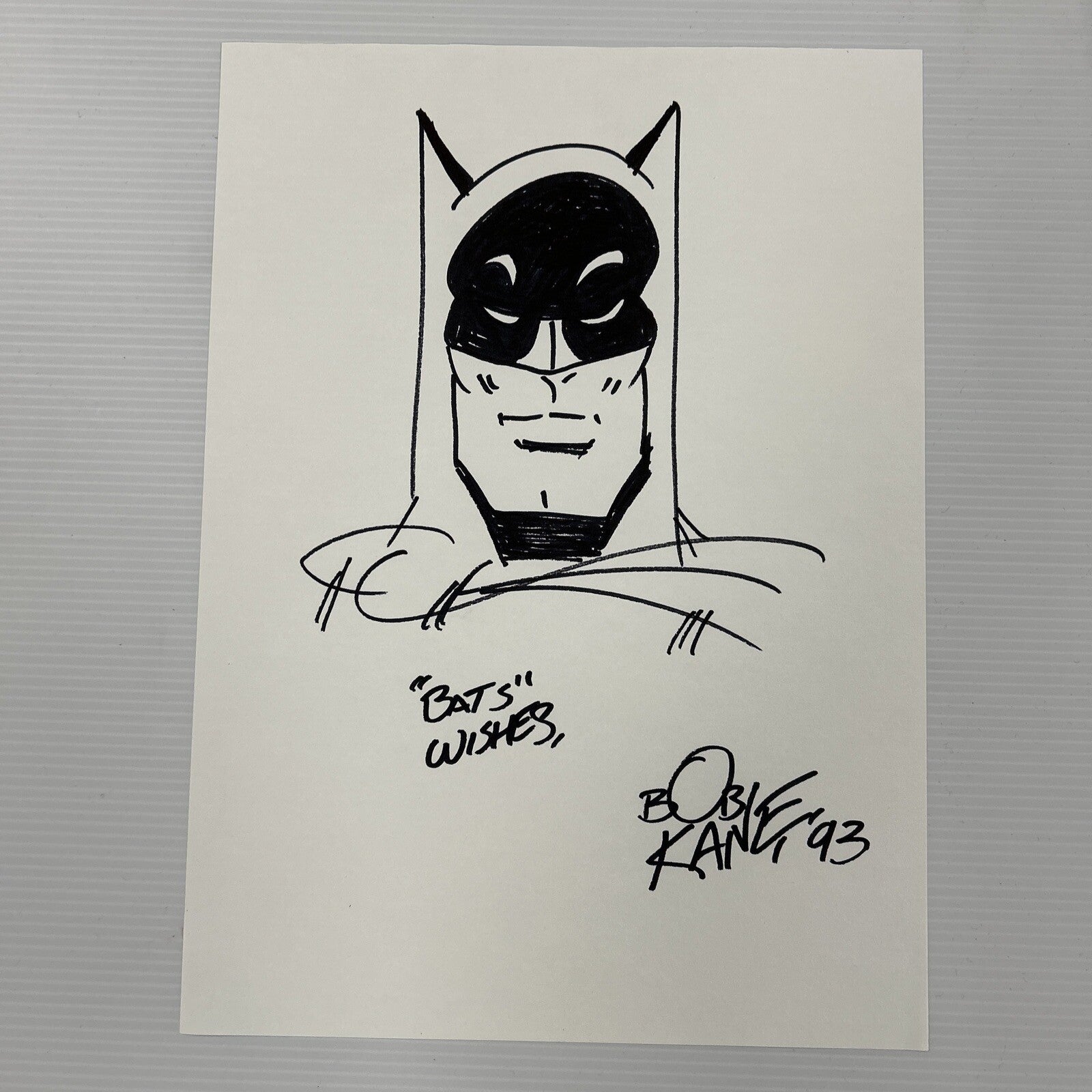 Bob Kane Hand Drawn Original Batman Sketch Art Signed with COA 21x29cm18