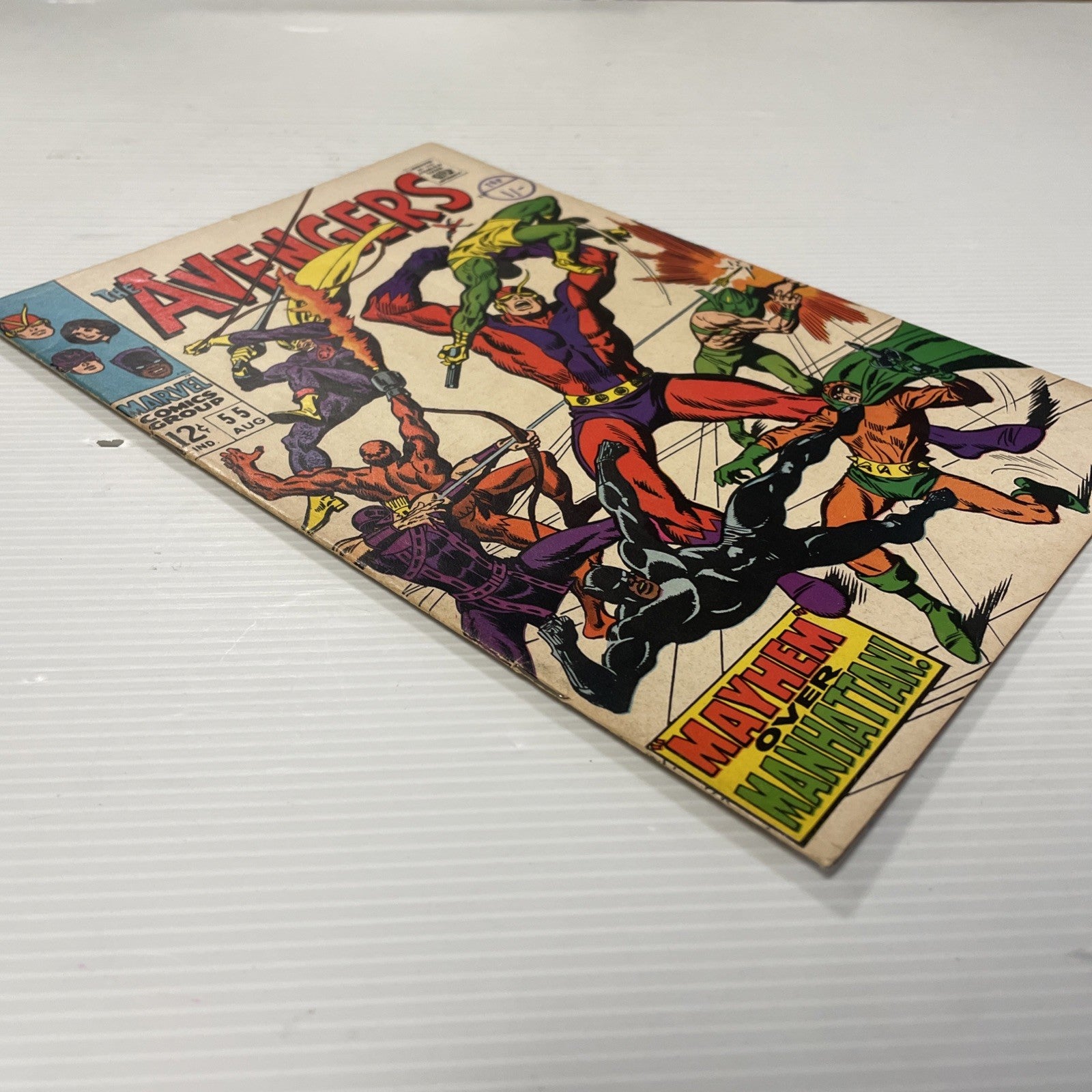 The Avengers #55 1968 FN- 1st Full Appearance of Ultron 5 Pence Stamp3