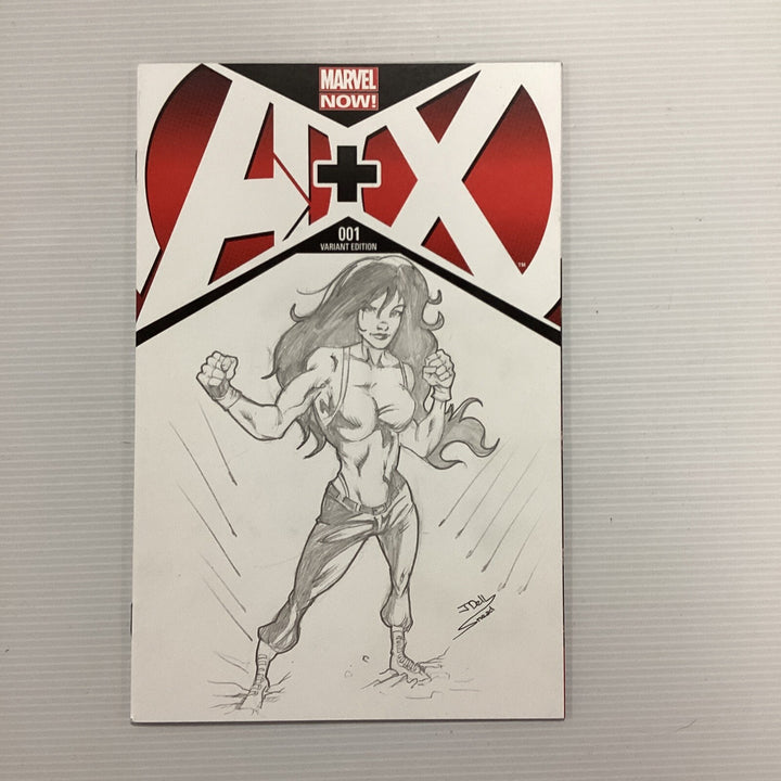 A+X  #1 She Hulk Variant Edt, Sketchbook Cover by John Dell Snead0