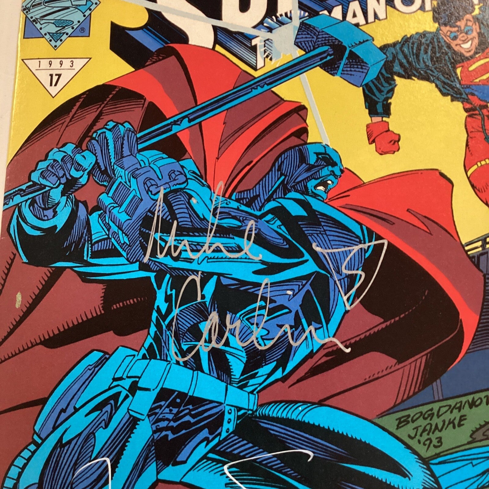 Superman Man of Steel #22 1993 Variant Cover Signed by Simonson & Mike Carlin3