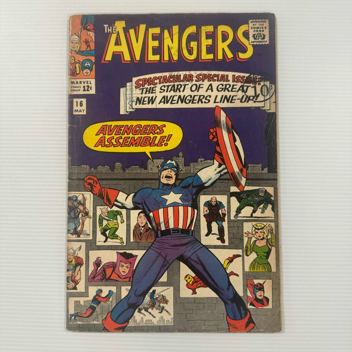 Avengers #16 1965 VG New Avengers Assemble Cent Copy Pence Stamp