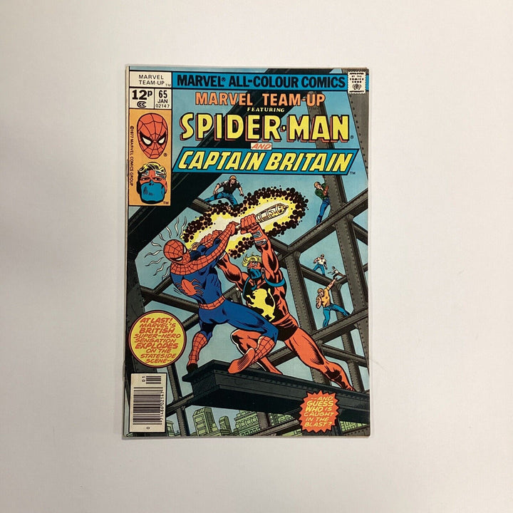 Marvel Team-up Spider-man & Captain Britain #65 1978 FN Pence Copy