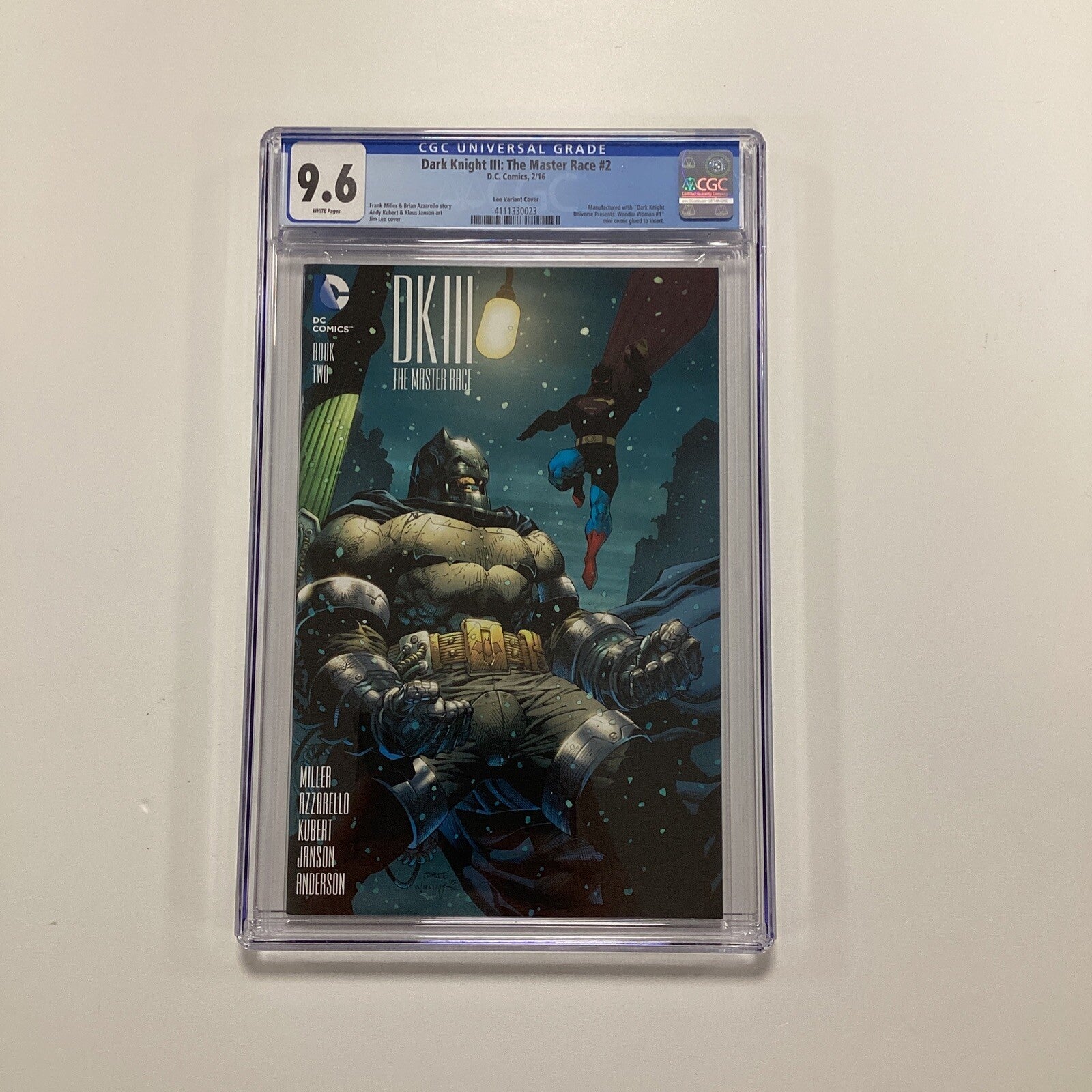 Dark Knight III Master Race #2 2016 CGC 9.6 Jim Lee 1:500 Variant Cover0