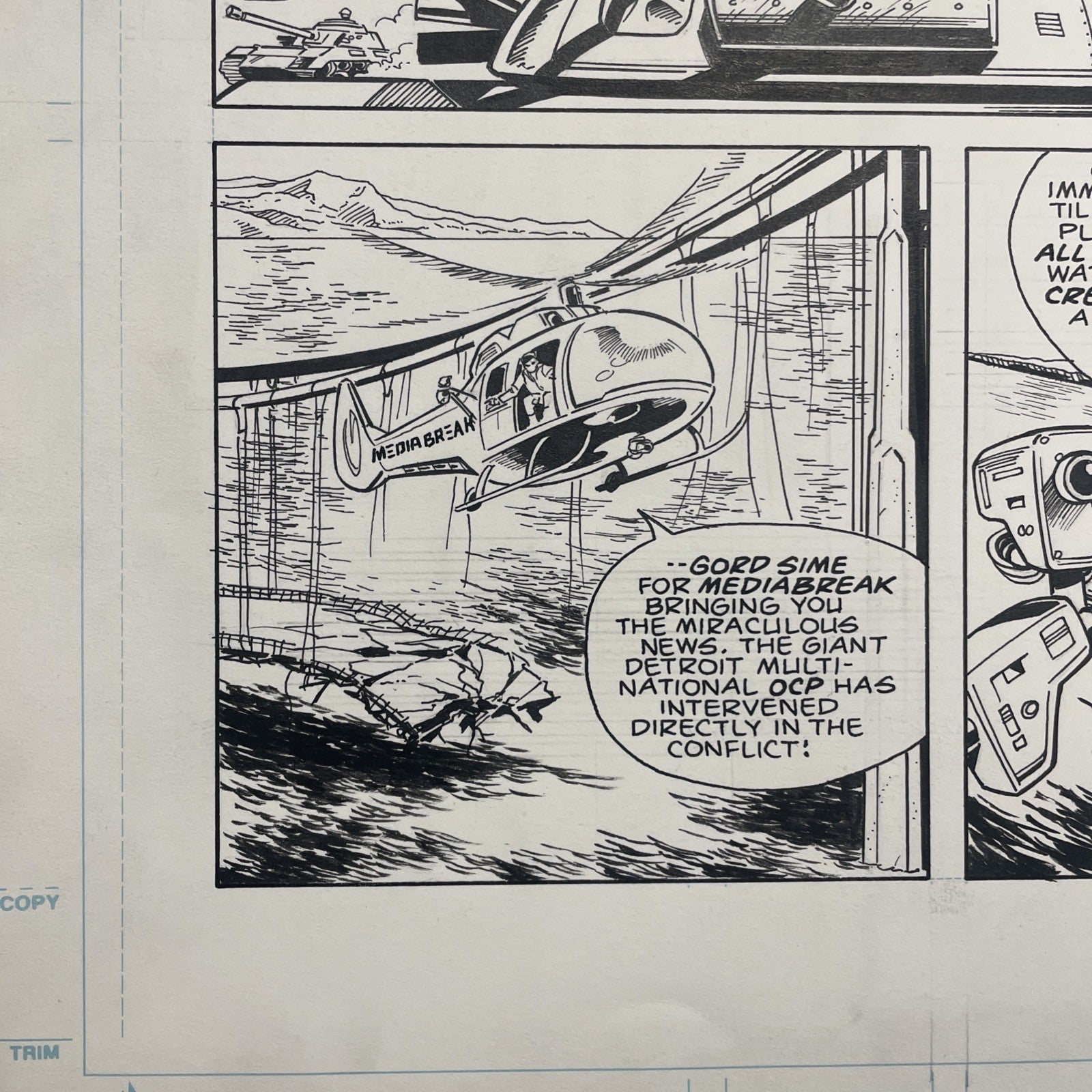 Lee Sullivan Original Art for Marvel's Robocop #6 Page 27 19906