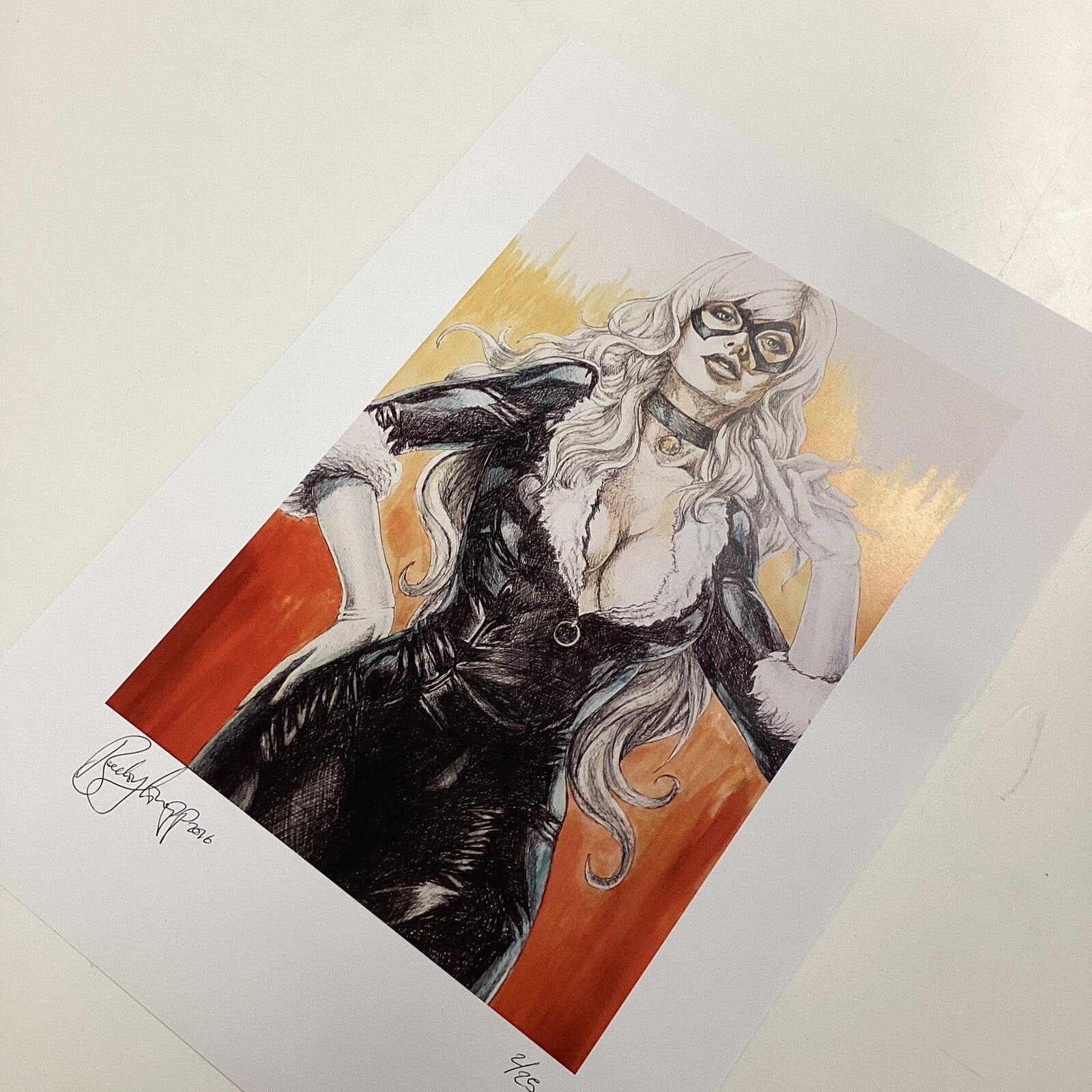 Black Cat Signed Art Print by Becky Knapp7