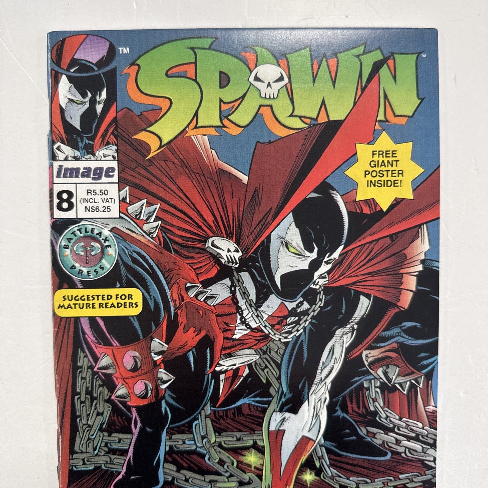 Battleaxe Press Spawn #8 1995 FN/VF South African Reprint Image inc. Poster1