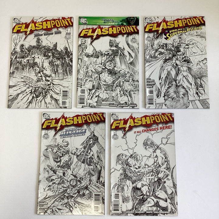 Flashpoint #1-5 2011 VF/NM Complete Set Sketch Variant Covers0