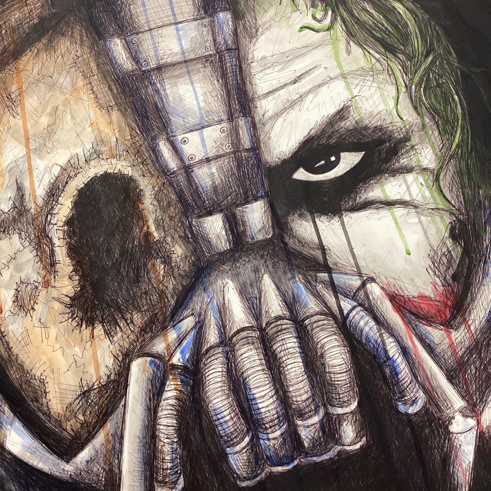 Trilogy (Joker/Bain/Scarecrow) Original Art by Becky Knapp with COA (80x59cm)10
