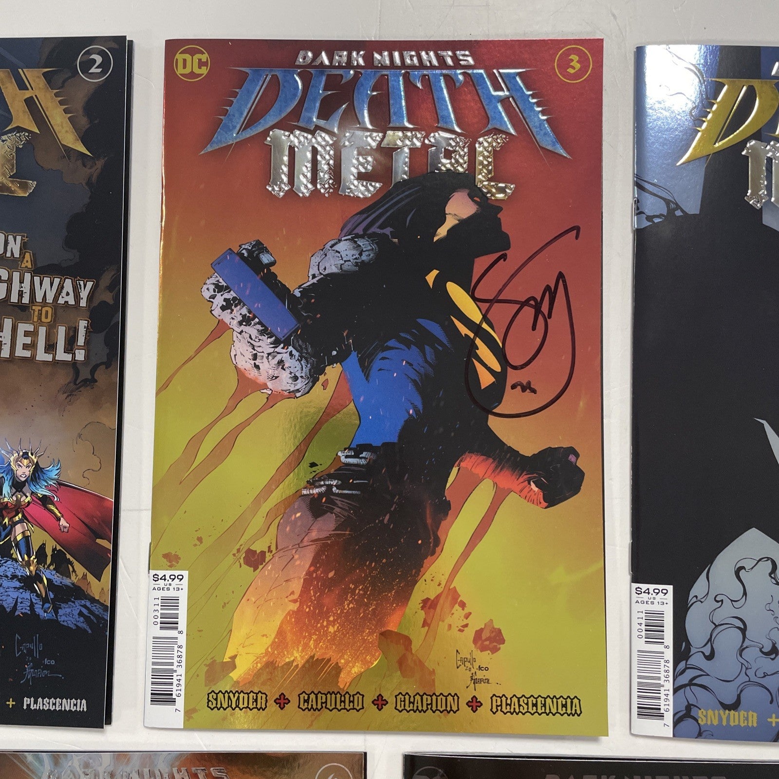 Dark Knights Death Metal #1-7 2020 All Signed Scott Snyder Foil Covers3
