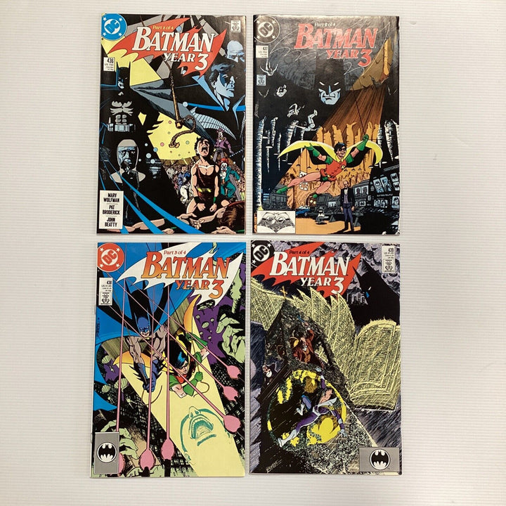 Batman Year 3 1-4  #436-439 1989 VF/NM