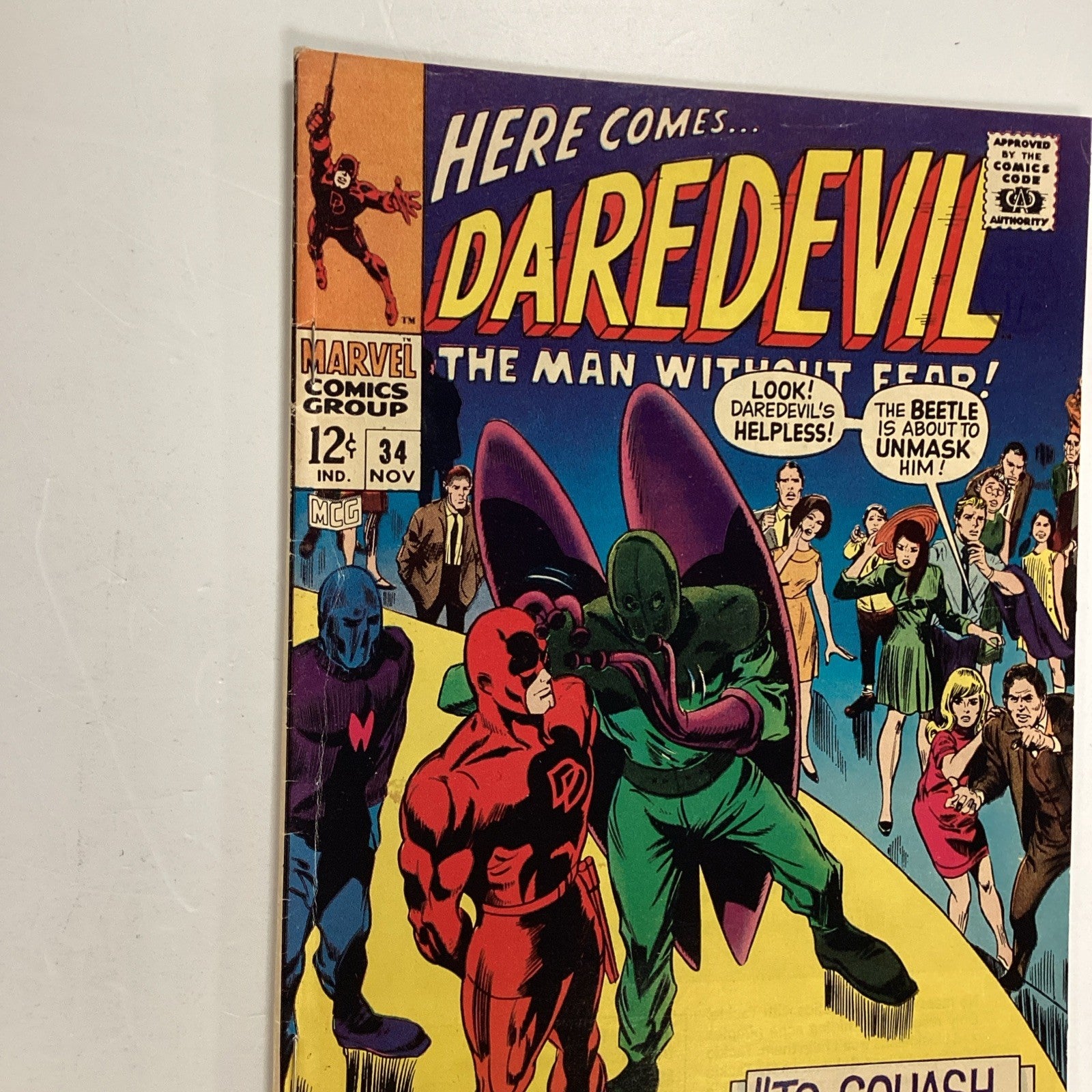Daredevil #34 1964 VG Origin Of The Beetle Pence Stamp3