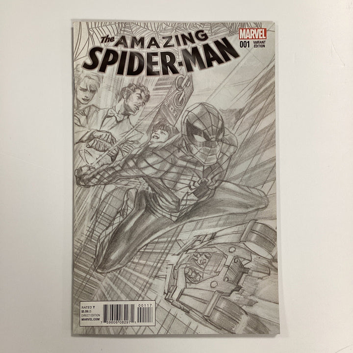 The Amazing Spider-man #1 2015 NM+ Alex Ross 1:100 Sketch Variant0
