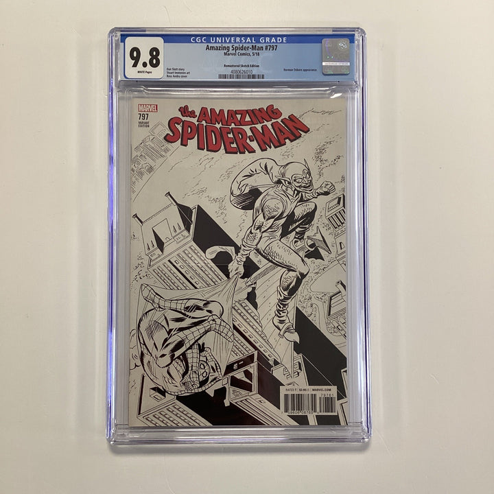 Amazing Spider-man #797 2018 CGC 9.8 White Pages Romita 1:1000 Sketch Variant0
