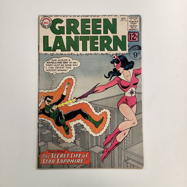 Green Lantern #16 1962 VG 1st Appearance And Origin Star Sapphire Pence Stamp