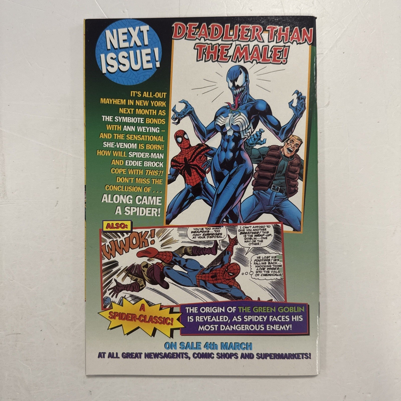 Astonishing Spider-Man #44 1999 VF- UK Marvel Panini Inc. Free Gift Stickers3
