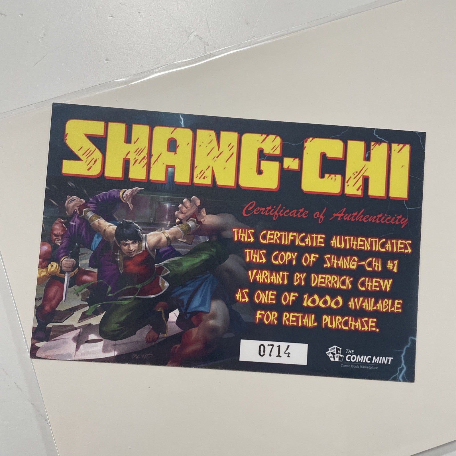Shang-chi #1 2020 NM Derrick Chew Homage Variant Ltd to 1000 Copies With CoA6